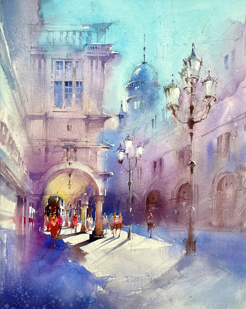 Kurs im Atelier boesner mit Viktoria Prischedko Aquarellmalkurs