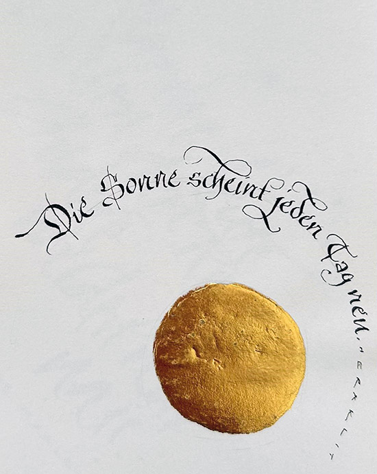 MERIAN-FRAKTUR SCHRIFT von Annikki Rigendinger Kurs im Atelier boesner in Unterentfelden mit Annikki Rigendinger