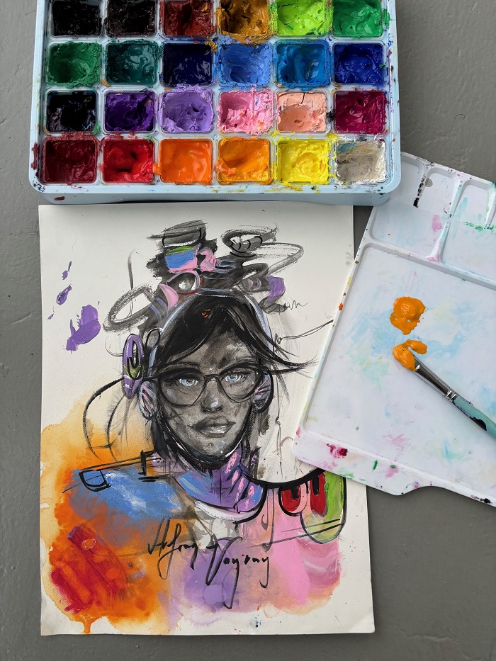 Livepainting bei boesner Unterentfelden mit Katja von Strijk