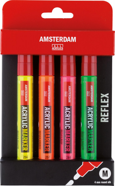 Royal Talens – Amsterdam Set de marqueurs en acrylique, couleurs réfléchissantes