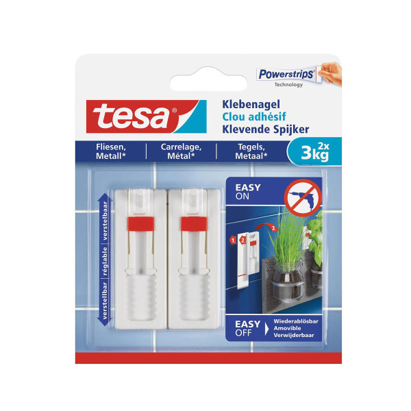 Tesa® Verstellbarer Klebenagel für Fliesen und Metall
