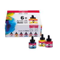 Talens Amsterdam Acrylic Ink Grundfarben-Set | 6x 30 ml