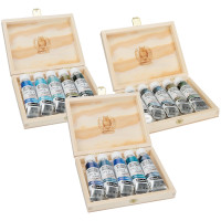 Schmincke Horadam Aquarell Supergranulierende Farben | Set im Holzkasten, 5 x 15 ml