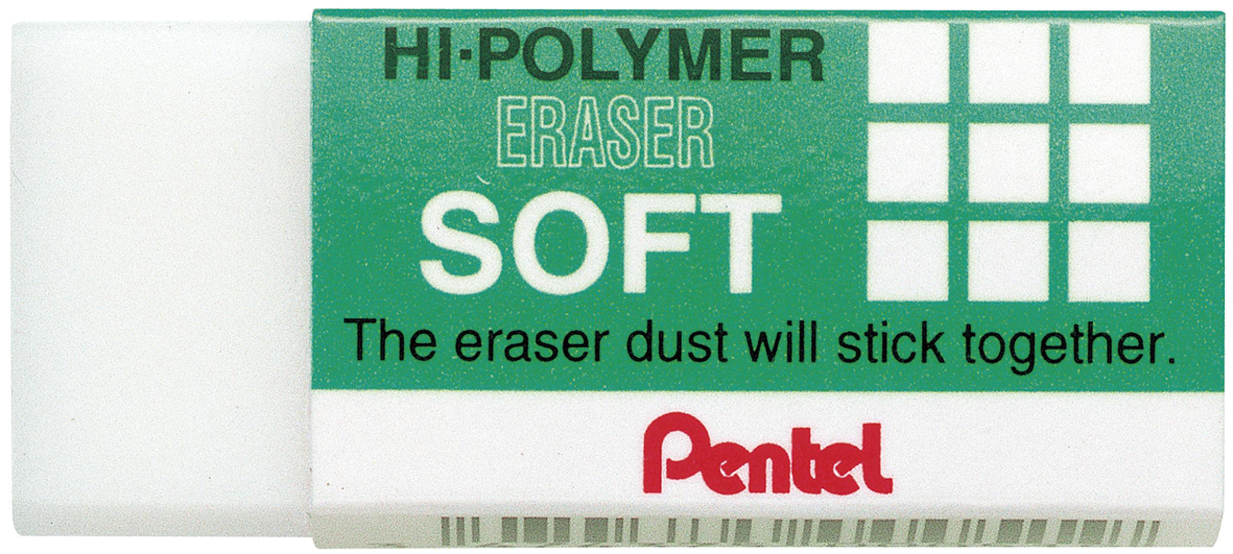 Hi-Polymer Radiergummis, 48 Stück – PVC-frei, Aus Recyceltem Material, Weich & Effektiv Für Bleistift, Größe 4,3 X 1,8 Cm
