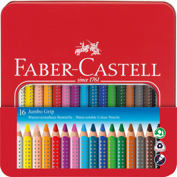 Faber-Castell Jumbo Grip Farbstift-Set mit 16 Farben