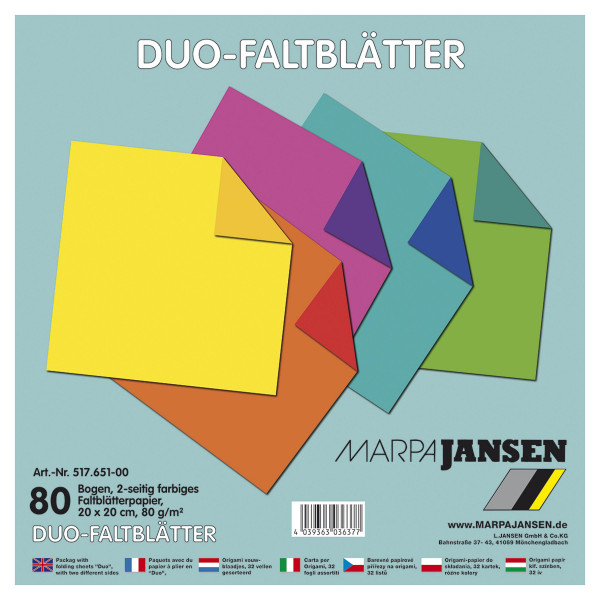 Marpa Jansen Feuilles à plier doubles pour origami