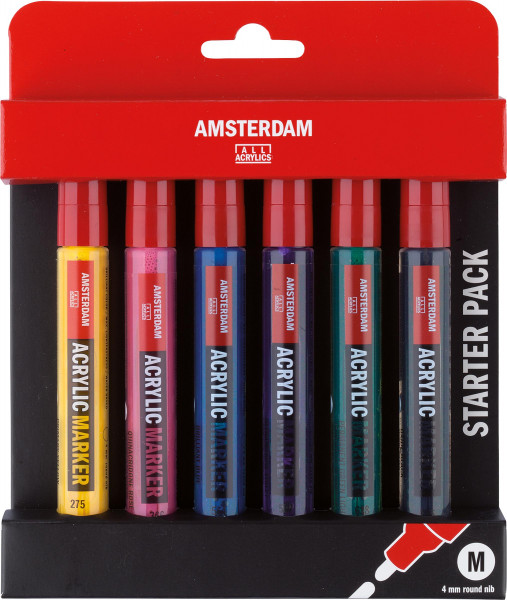 Royal Talens – Amsterdam Set de marqueurs acryliques, couleurs de base