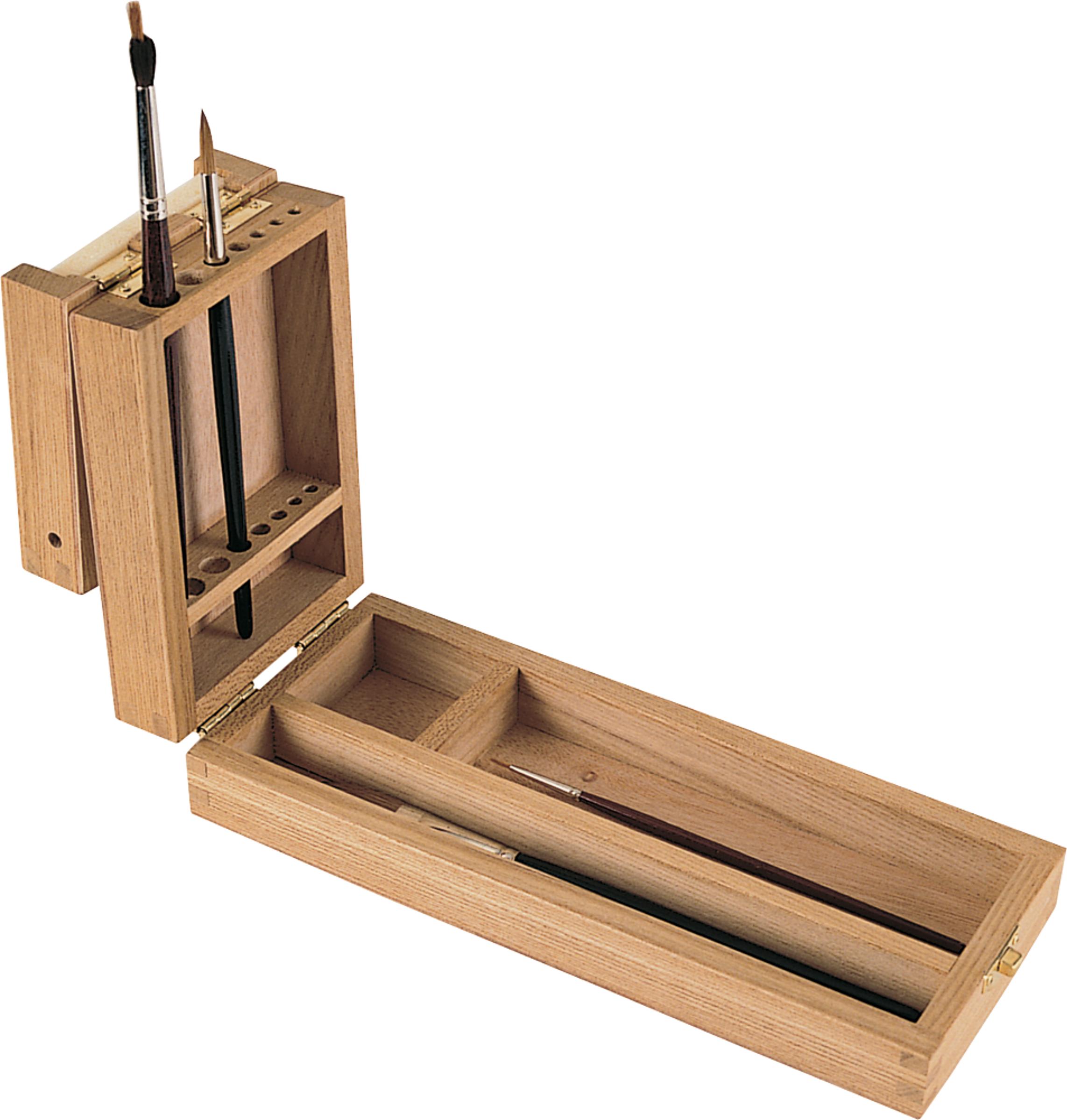 Utensilienkoffer für Künstler Malen Holz ständer Pinselbox 2 mit Pinselhalter 