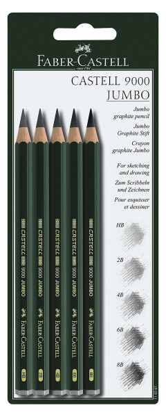 Faber-Castell Set de 5 crayons (HB–8B)