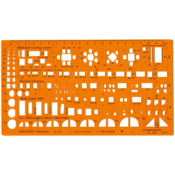 Standardgraph Architekt-Werkplanschablone