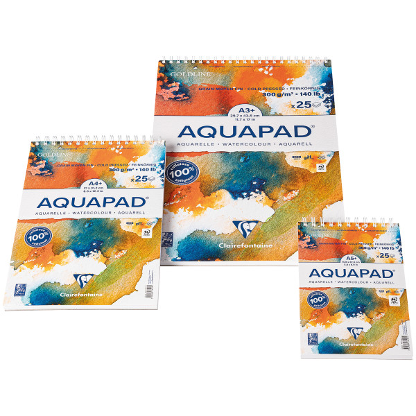 Clairefontaine Goldline Aquapad avec reliure à spirale