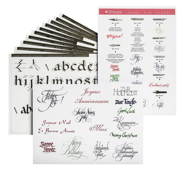 Brause Cartes d'apprentissage de la calligraphie