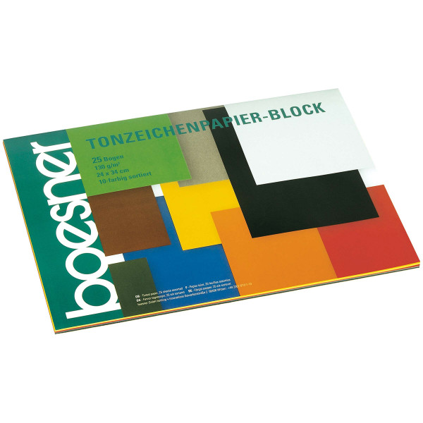 boesner Bloc avec papier teint, 10 couleurs