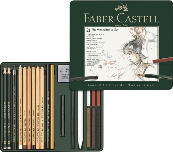 Faber-Castell Pitt Monochrome Set, 21-teilig