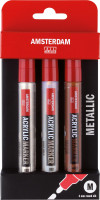 Talens Amsterdam Acrylmarker-Set, Metallicfarben