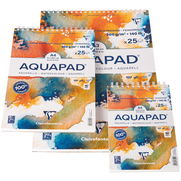 Clairefontaine Goldline Aquapad avec reliure à spirale