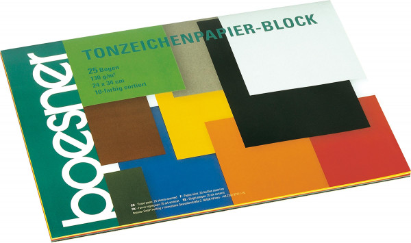 boesner Bloc avec papier teint, 10 couleurs